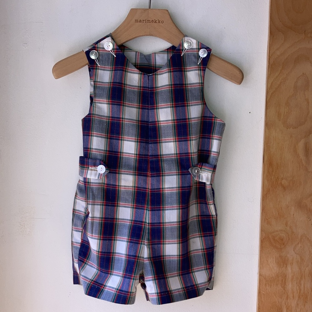 Imp 80s vintage plaid Jon Jon romper sunsuit size 2T